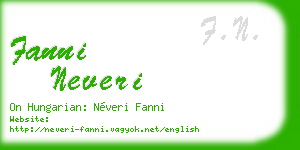 fanni neveri business card