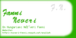 fanni neveri business card
